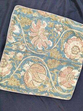 Pottery Barn Turquoise Blue Cotton Throw Pillow Case